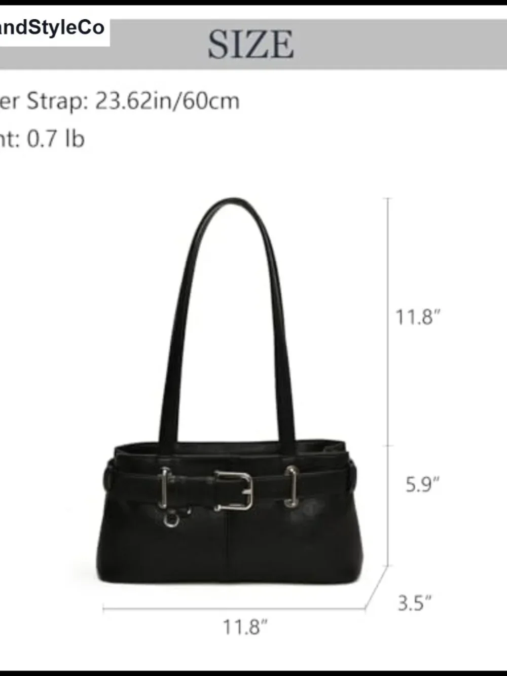 Vintage Y2K Hobo Shoulder Bag with Belt Buckle Faux Leather Underarm Satchel
